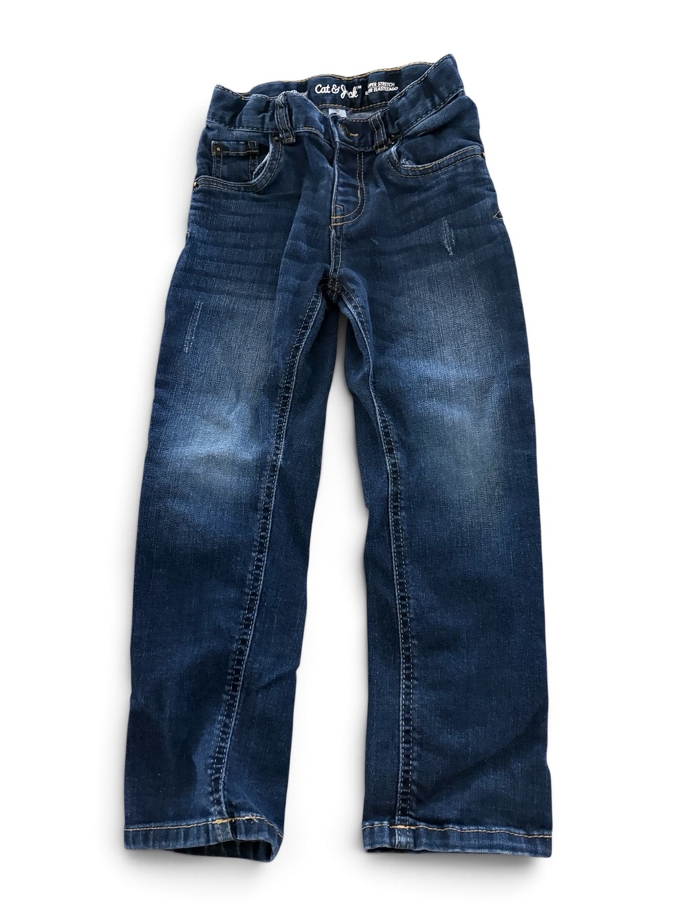 Cat & Jack Dark Blue Adjustable Waist Straight Jeans